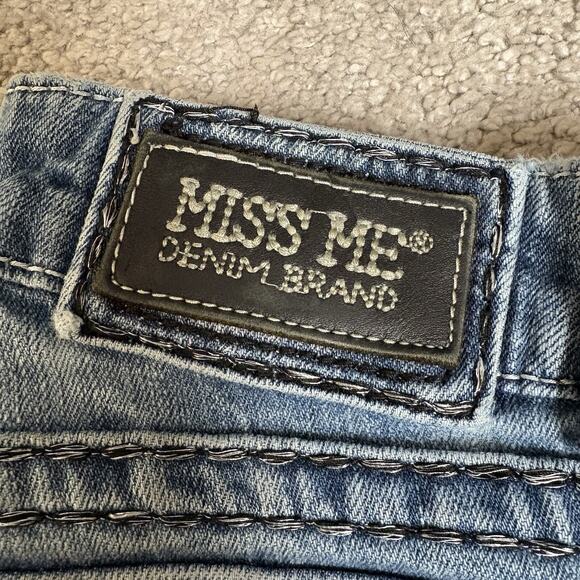 Miss Me Womens Embellished Sequin Straight Leg Jeans Medium Wash Size 27 - Picture 10 of 14